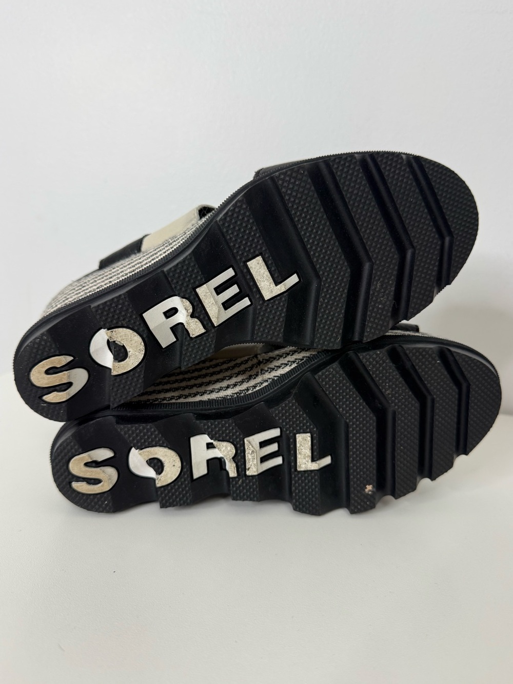 Sorel Joanie II Slingback Platform Wedge Leather Sandals Black Cream Women 7.5 - Picture 12 of 16